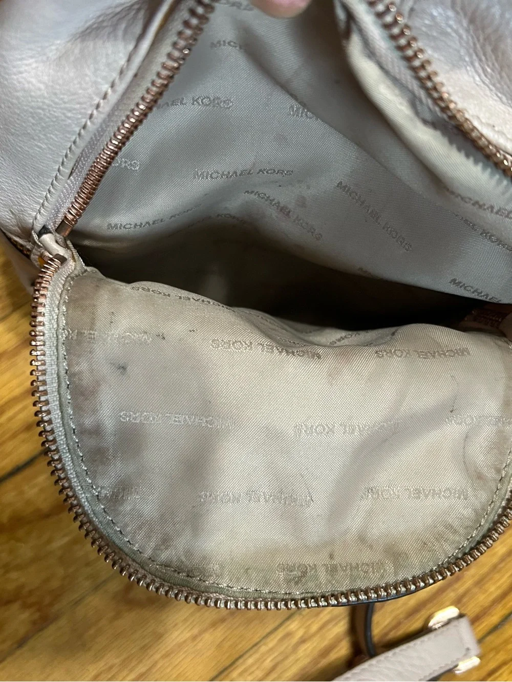 Michael Kors Light Pink Floral Mini Backpack Purse with Detachable Straps